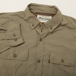 Duck Camp Men's X-Large Khaki Nylon Supplex UPF 40+ Roll-Up Sleeve Vented